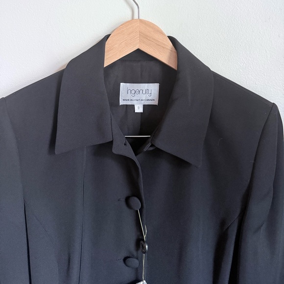 NWT Vintage INGENUITY Black Women's Button-Up Jacket Size 8 - Picture 2 of 10